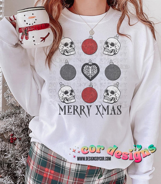Skull Christmas DTF Transfer Design