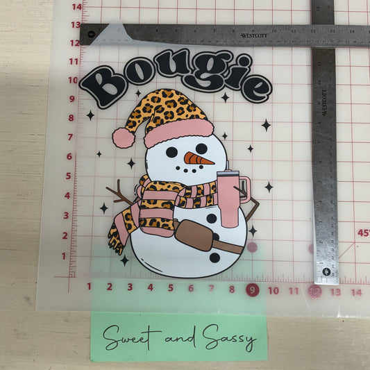 Bougie Snowman DTF Transfer Design