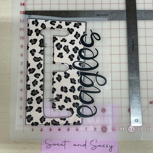 E Eagles animal print DTF Transfer