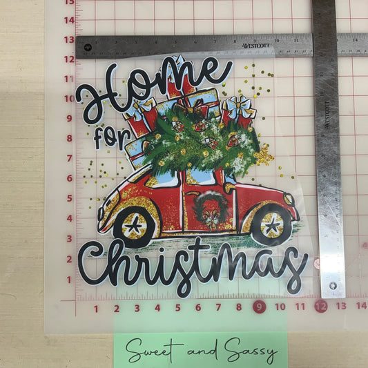 Car, Home for Christmas DTF Transfer Design