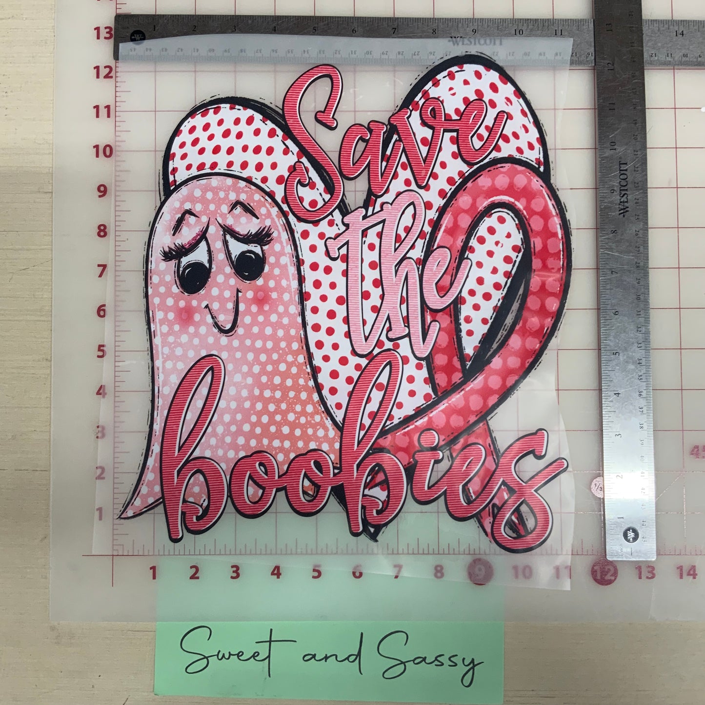 Ghost, Save the Boobies DTF Transfer Design