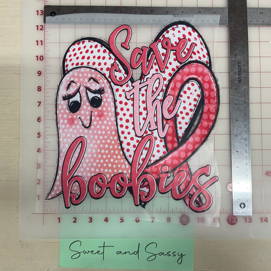 Ghost, Save the Boobies DTF Transfer Design