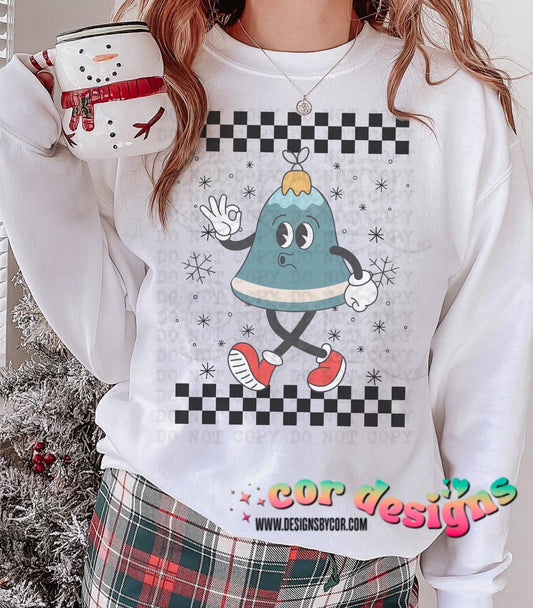 Checkered Blue Bell DTF Transfer Design