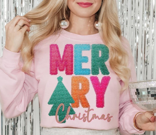 TINSEL MERRY CHRISTMAS DTF Transfer Design