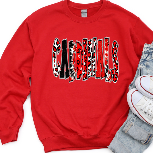 Cardinals Tie dye doodle  DTF Transfer Design