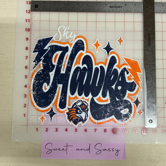 Orange and Navy Skyhawks DTF Transfer