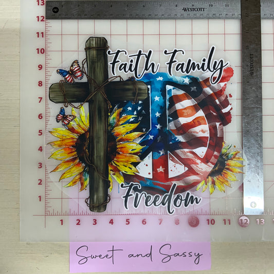 Faith Family Freedom DTF Transfer Design