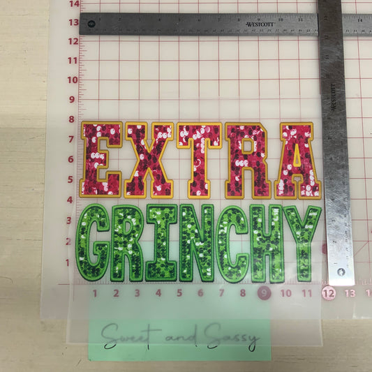 Extra Grinchy Glitter DTF Transfer Design