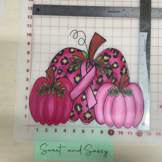 Pink Pumpkin Awareness DTF Transfer Design