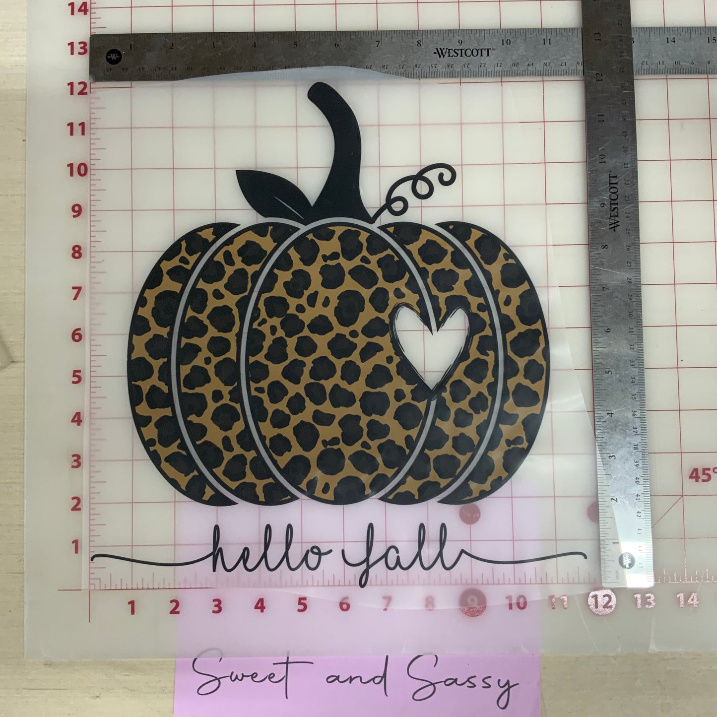 Hello Fall  cheetah DTF Transfer Design