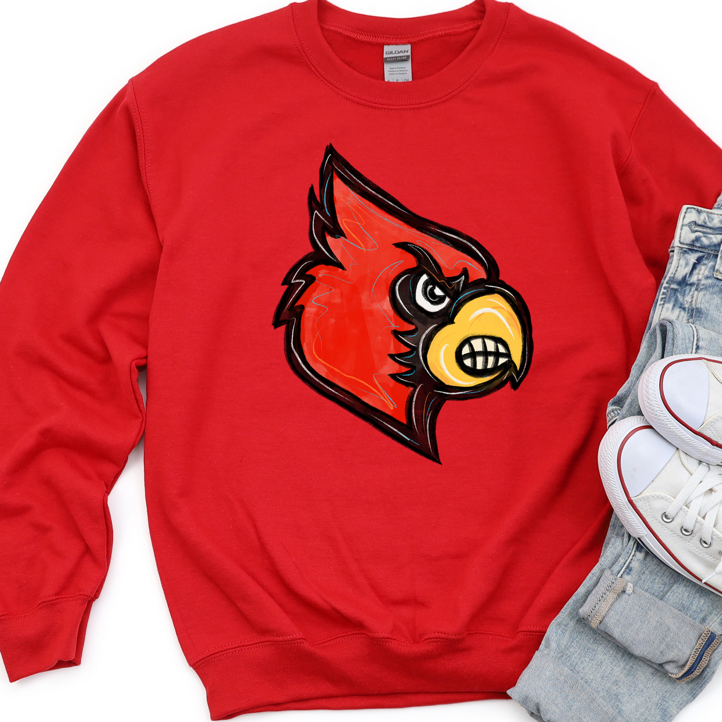 Cardinals Mascot art brushed DTF Transfer Design