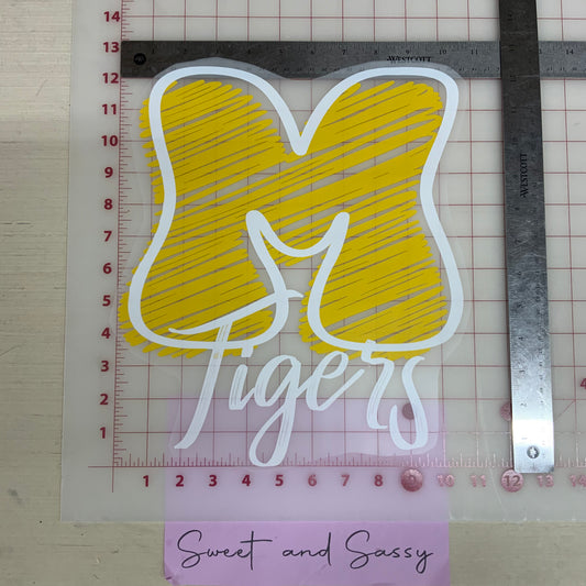 M Tigers Scribble DTF Transfer