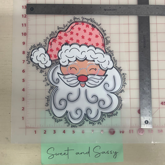 Santa with words DTF Transfer Design