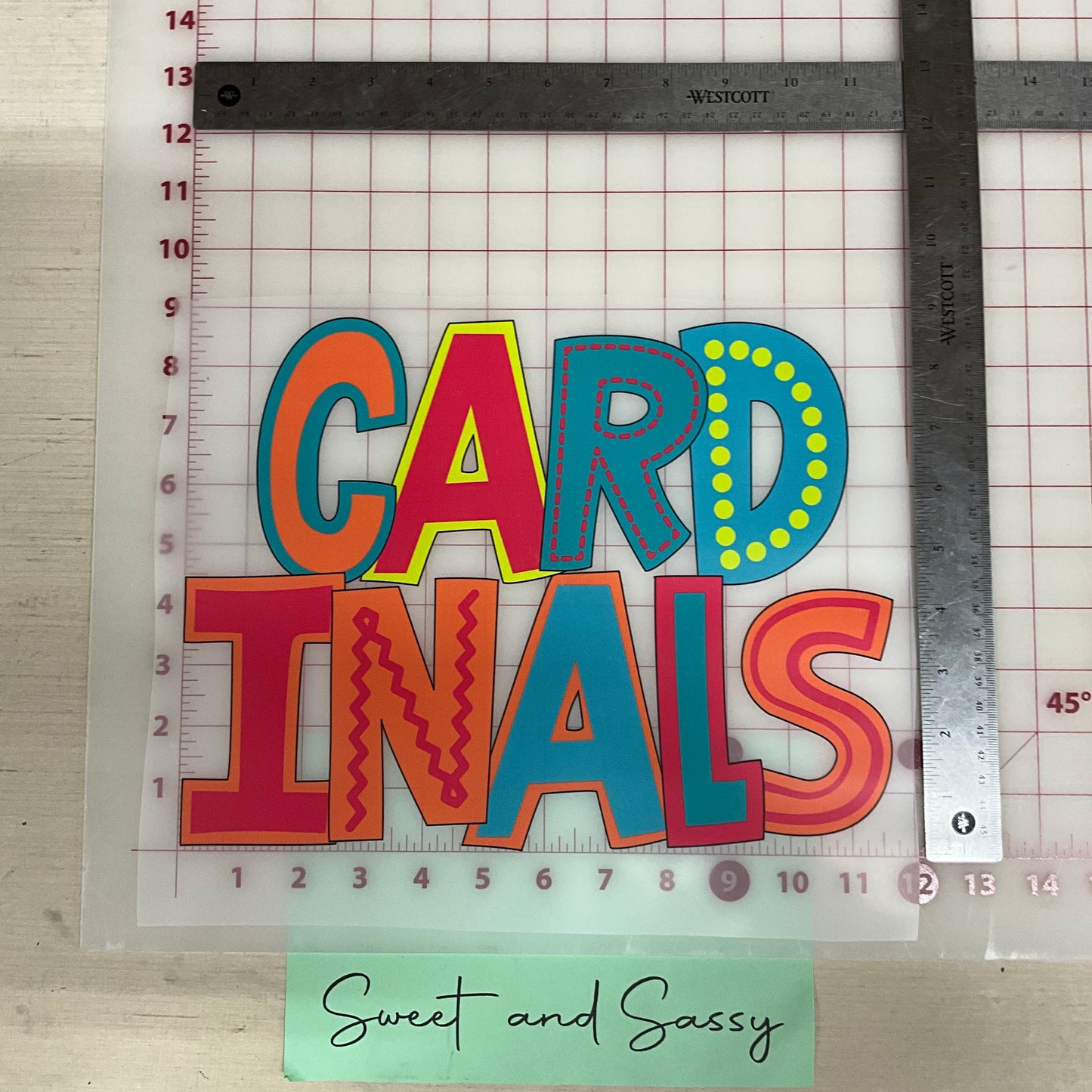 Cardinals Colorful DTF Transfer Design