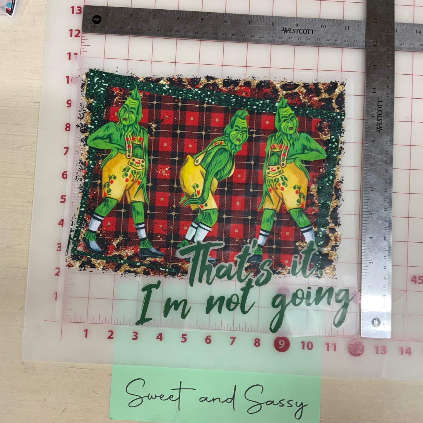 Grinch that’s it I’m not going plaid DTF Transfer Design