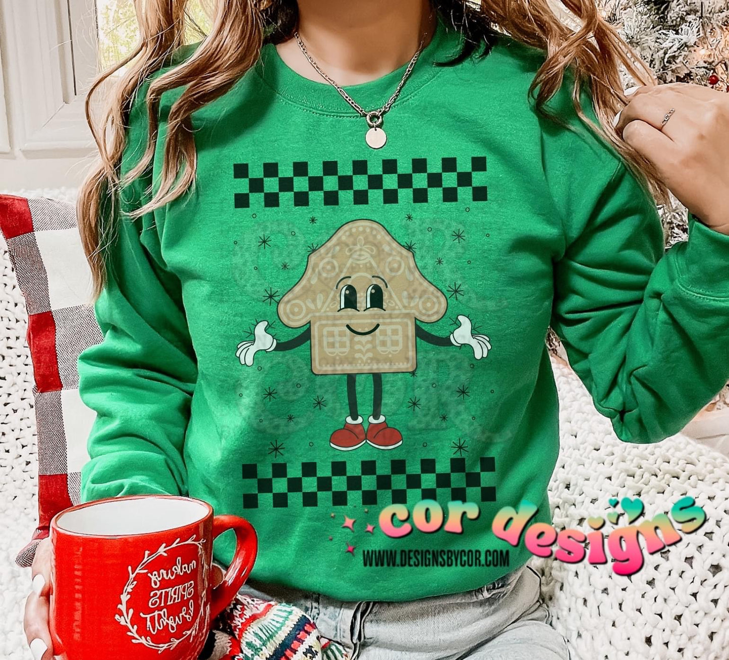 Gingerbread House DTF Transfer Design