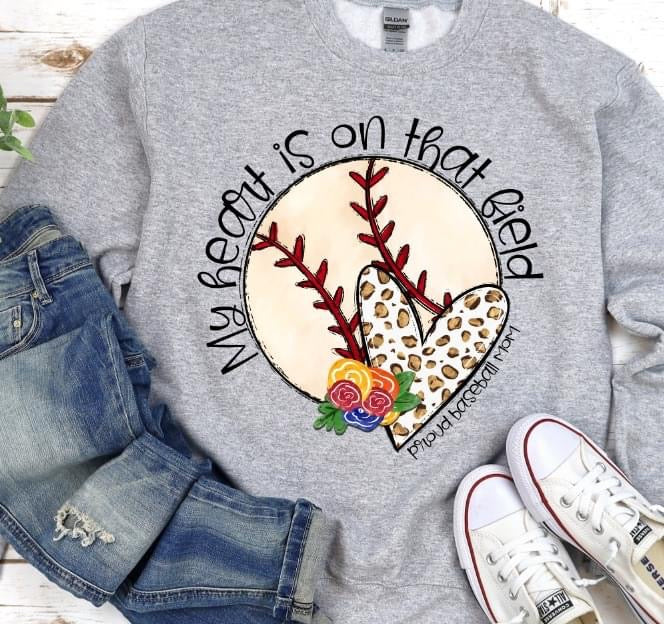 My heart is on that Field, Baseball DTF Transfer Design