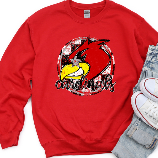 Star Plaid Cardinals DTF Transfer Design