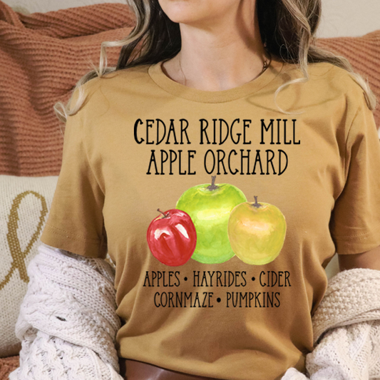 Cedar Ridge Mill Apple Orchard DTF Transfer Design