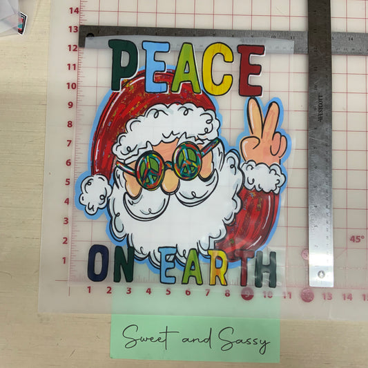 Santa Peace on Earth DTF Transfer Design