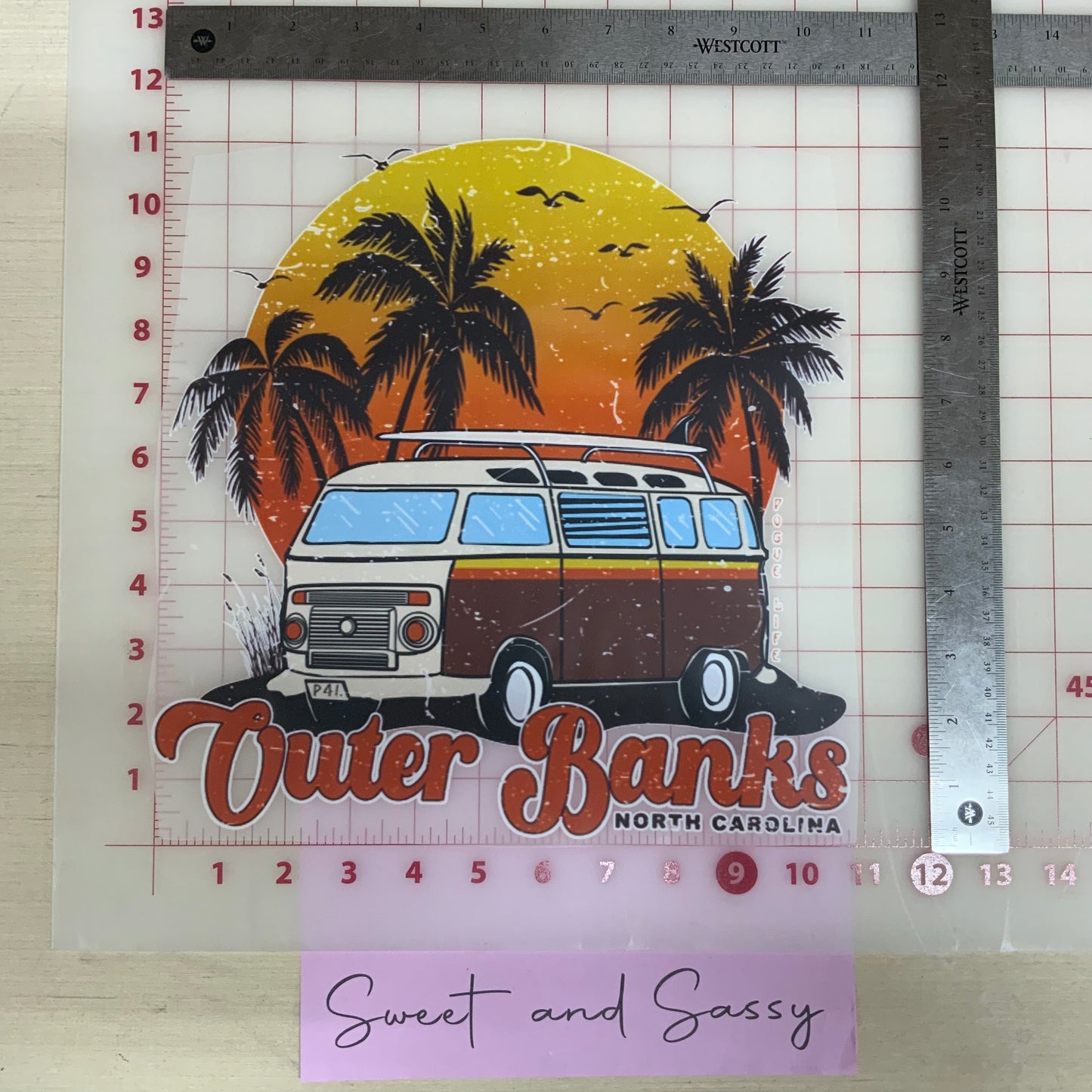 Outer Banks Van DTF Transfer Design