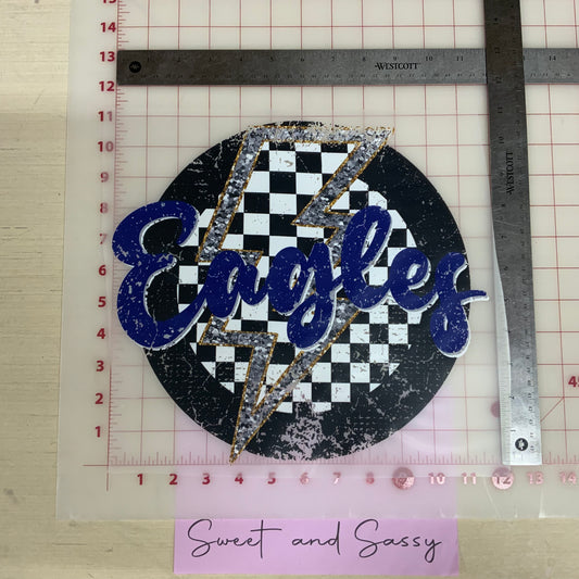 Eagles Checker Lightning bolt DTF Transfer
