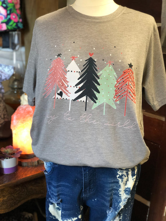 Joy to the World, Trees DTF Transfer Design