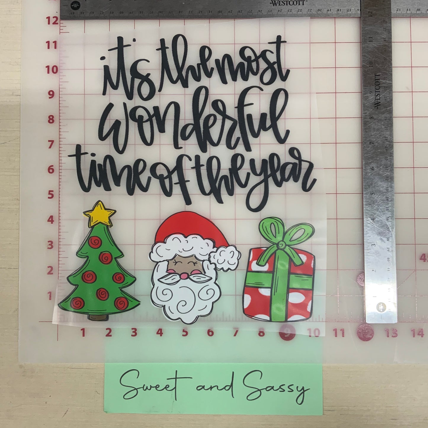 Most Wonderful Time, Tree Santa Gift DTF Transfer Design
