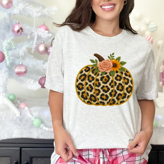 Pumpkin cheetah gold trim Yarn 1 DTF Transfer Design