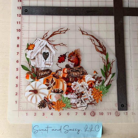 Fall Pumpkin Wreath DTF Transfer Design