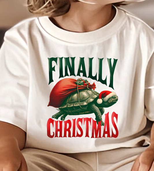 Finally Christmas Turtle DTF Transfer Design