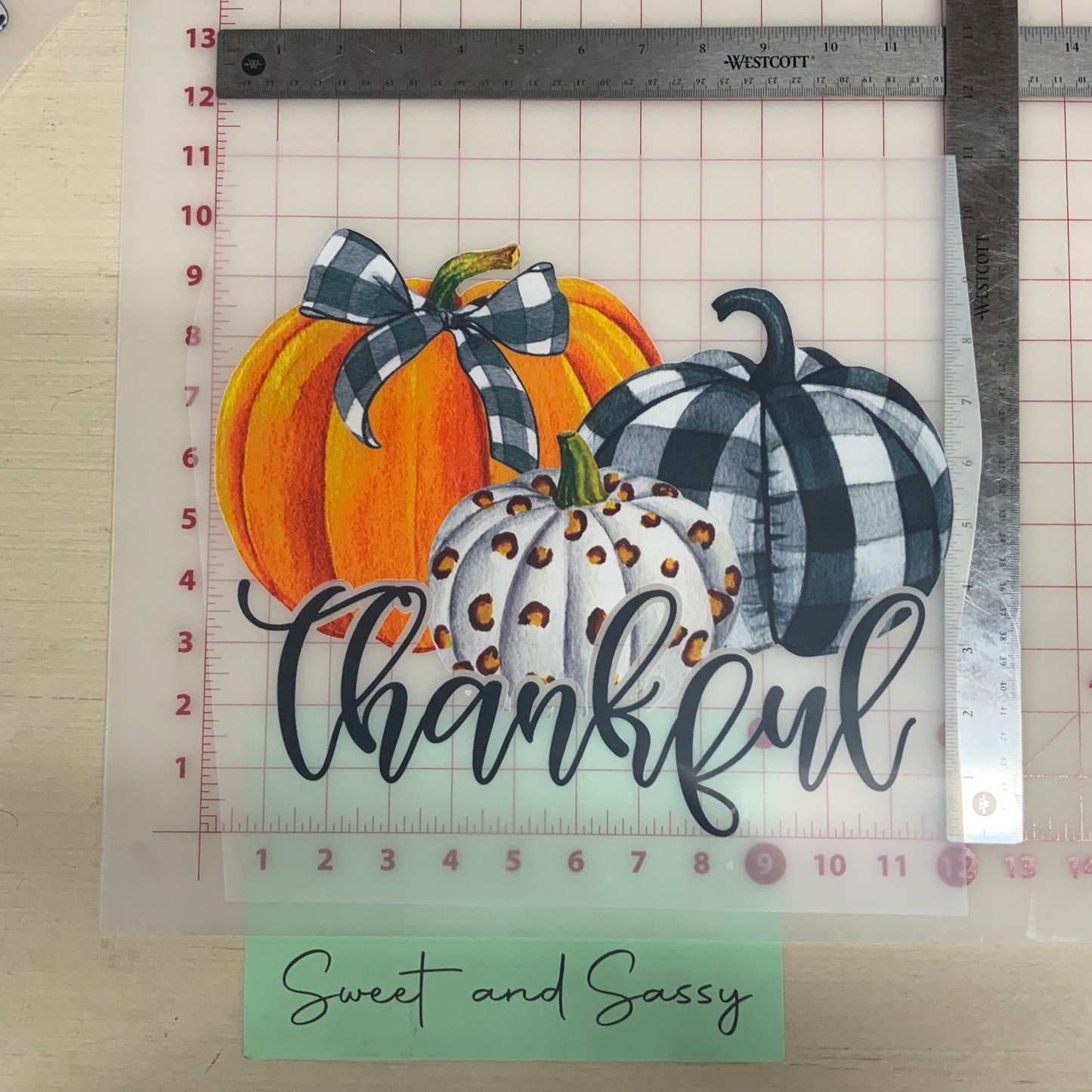 Thankful Pumpkins Buffalo Plaid" DTF Transfer Design
