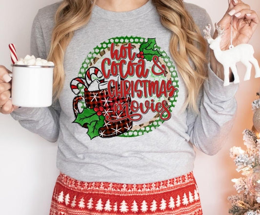 Hot Cocoa & Christmas Movies, mug DTF Transfer Design