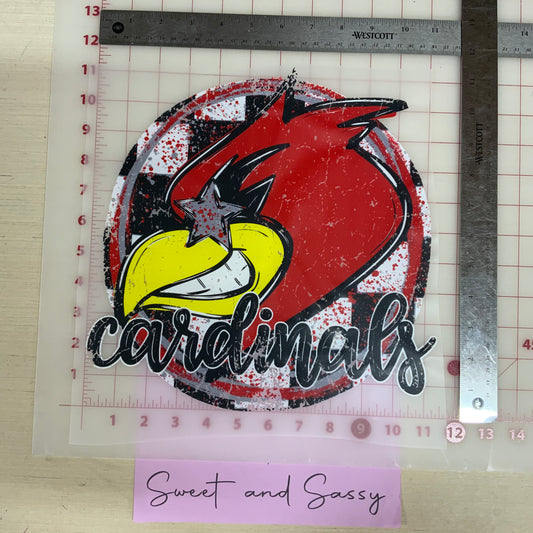 Star Plaid Cardinal DTF Transfer
