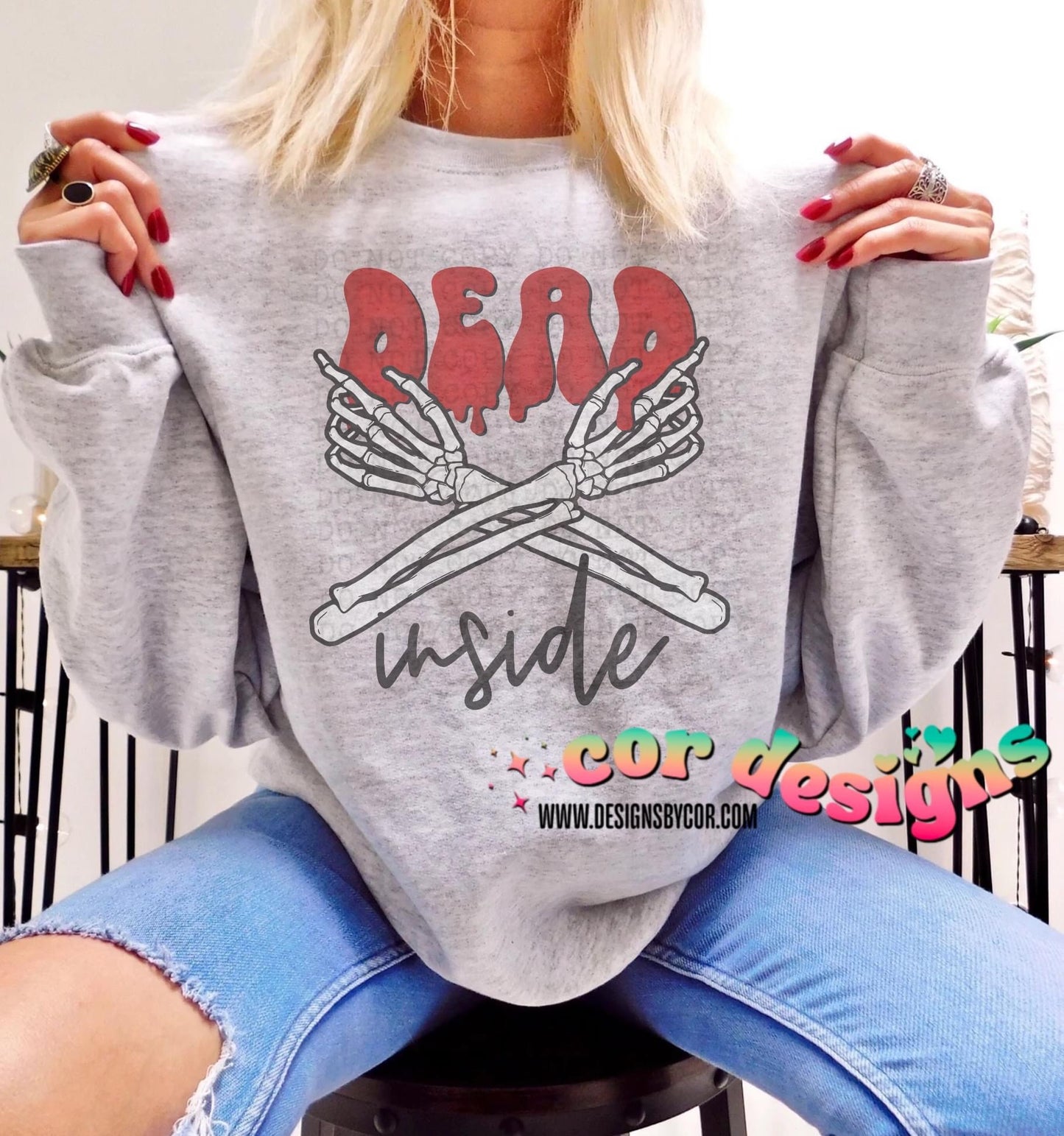 Dead Inside DTF Transfer Design