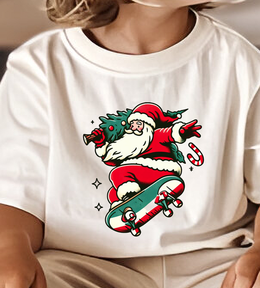 Santa Skateboard DTF Transfer Design