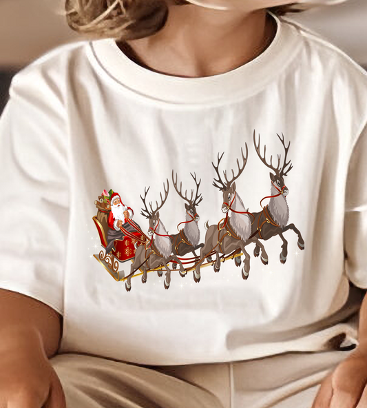 Santa Sleigh DTF Transfer Design