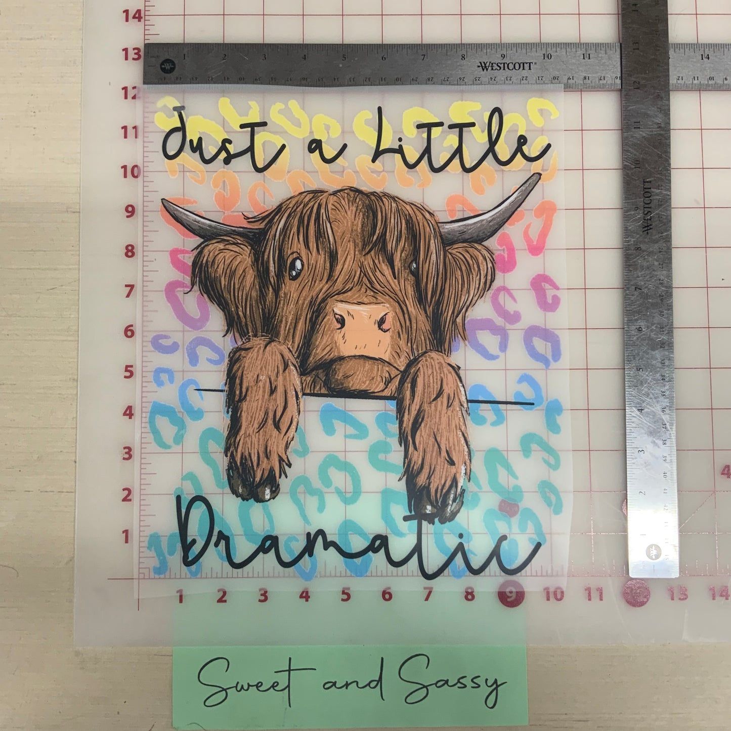 Cow Just a little Dramatic DTF Transfer Design