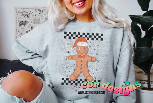 Checkered Gingerbread DTF Transfer Design