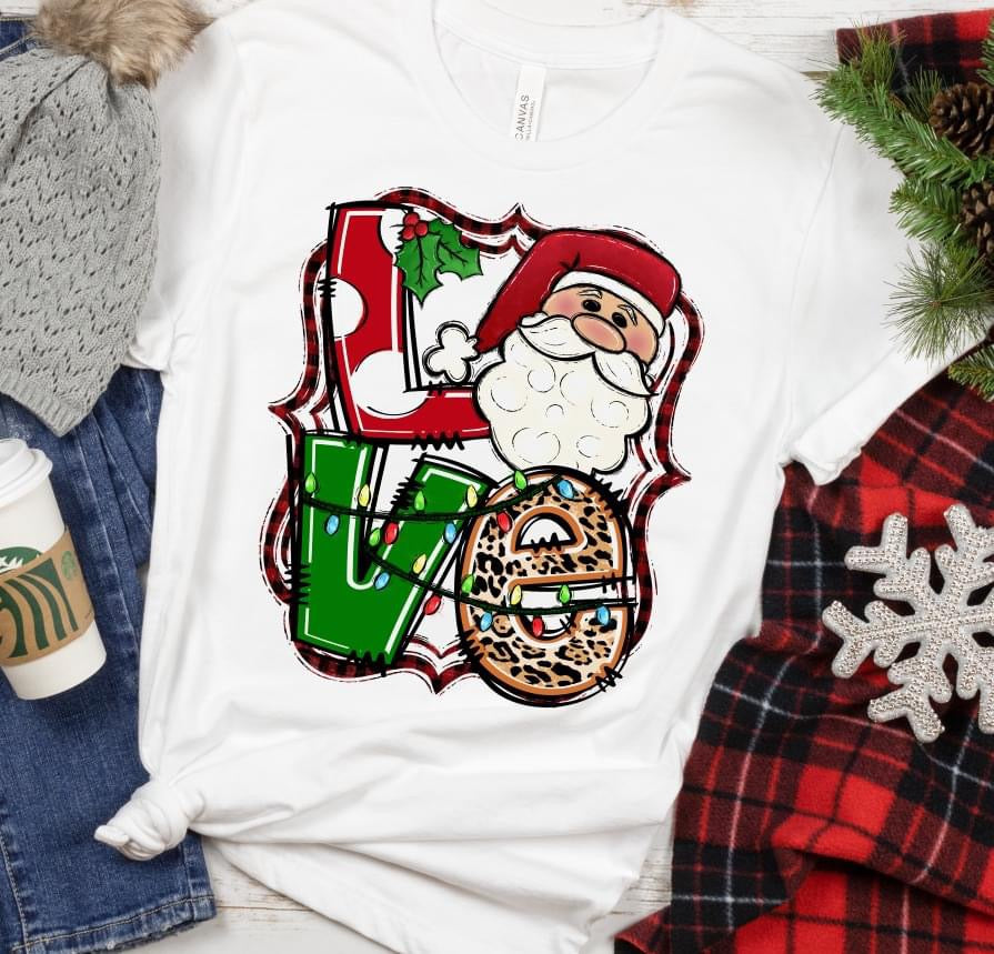 LOVE Santa DTF Transfer Design