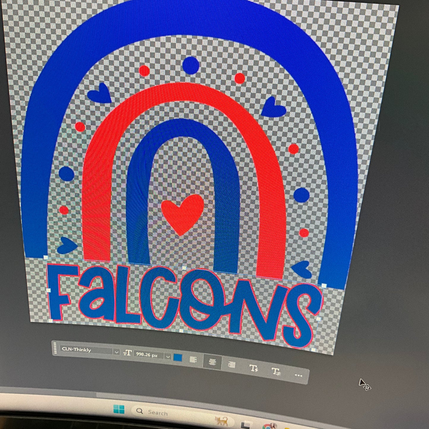 School Mascot Rainbow DTF Transfer Design