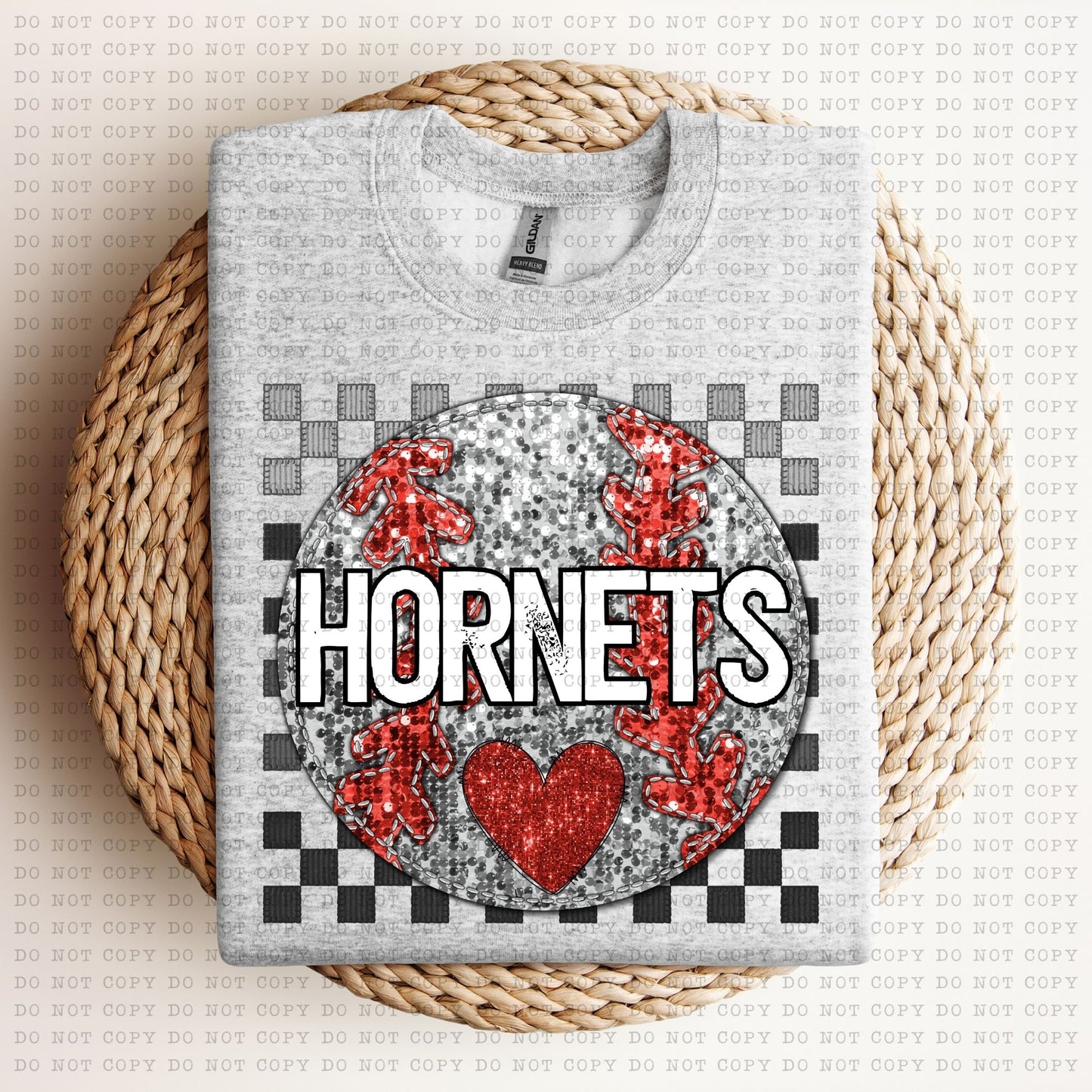 Checkered Mascot Baseball faux glitter DTF Transfer Design Echt