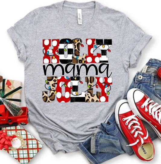 Holly Jolly mama DTF Transfer Design