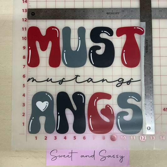 Mustangs COR DTF Transfer Design