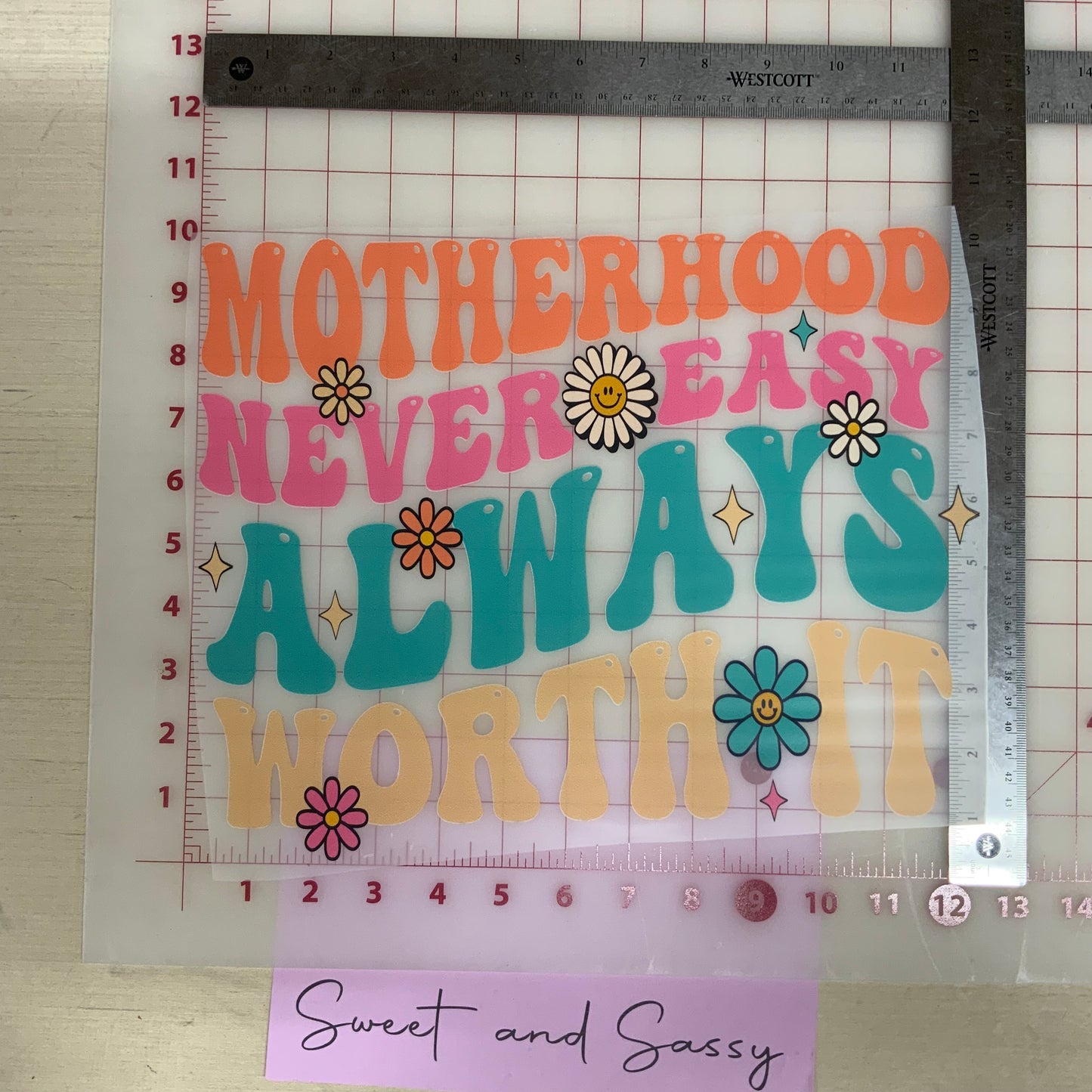 Motherhood, never easy, always worth it DTF Transfer Design