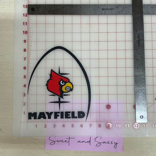 Football with Mayfield Cardinal DTF Transfer