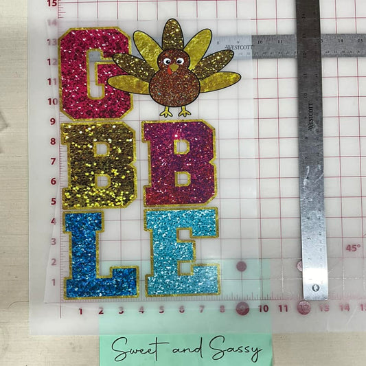 Gobble Glitter DTF Transfer Design