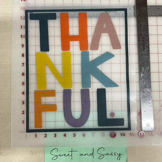 Thankful rainbow Stacked DTF Transfer Design