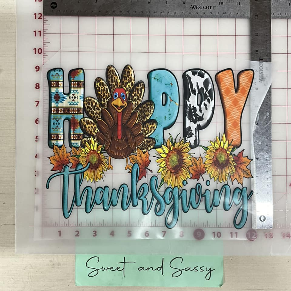 Happy Thanksgiving DTF Transfer Design