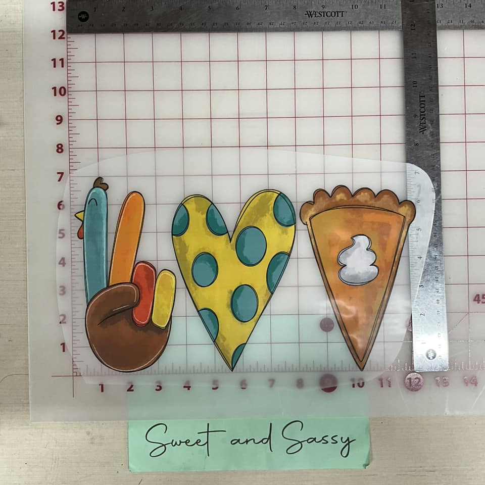 Peace Love and Pie DTF Transfer Design